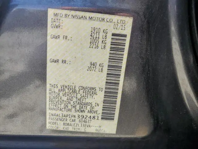 2015 NISSAN ALTIMA 2.5  