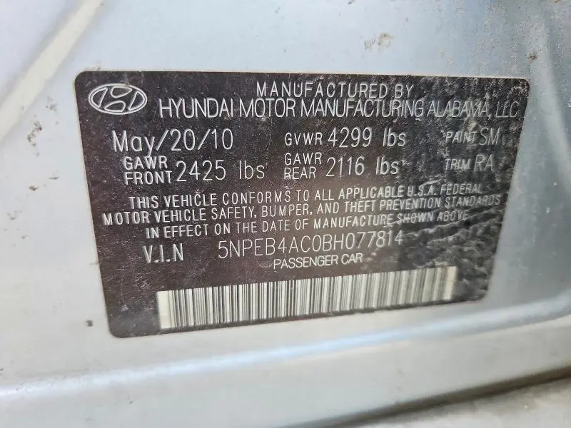 2011 HYUNDAI SONATA GLS  