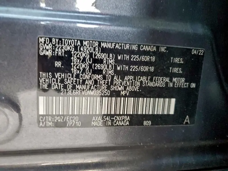 2022 TOYOTA RAV4 XSE  