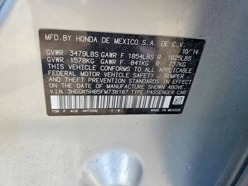 2015 HONDA FIT EX  