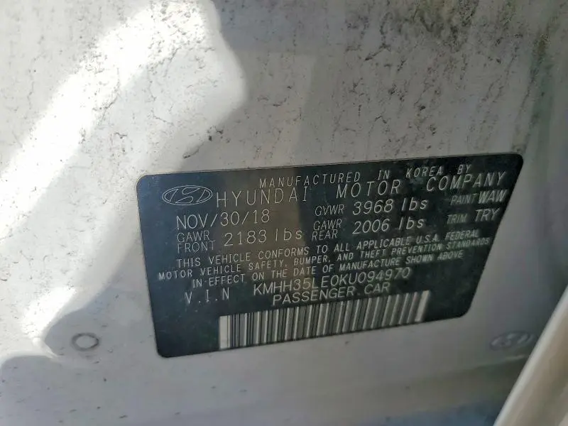 2019 HYUNDAI ELANTRA GT BASE  