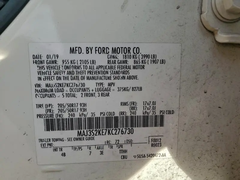 2019 FORD ECOSPORT TITANIUM  