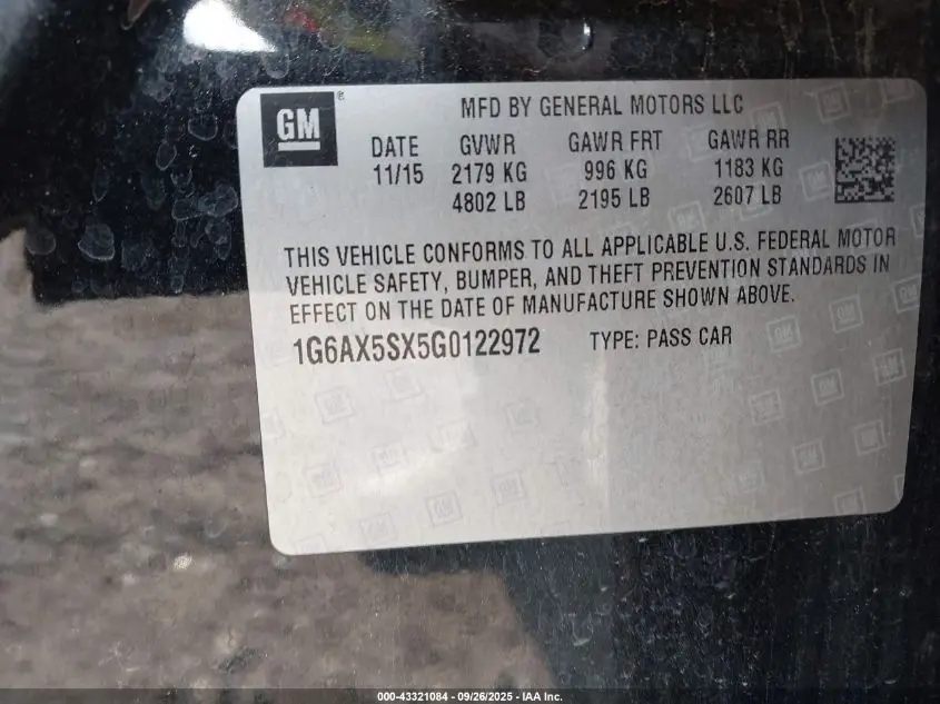 2016 CADILLAC CTS LUXURY COLLECTION