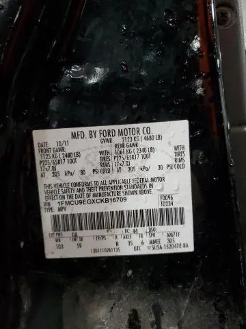 2012 FORD ESCAPE LIMITED  