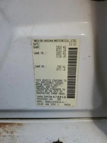 2013 NISSAN ALTIMA 2.5  