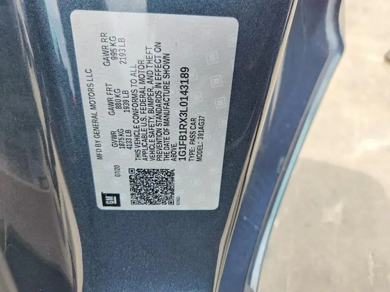 2020 CHEVROLET CAMARO LS  