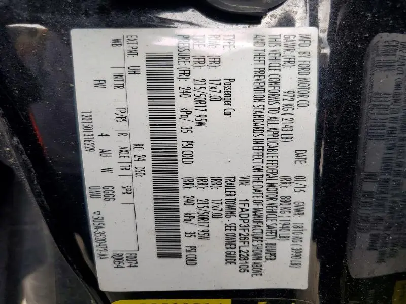 2015 FORD FOCUS SE  