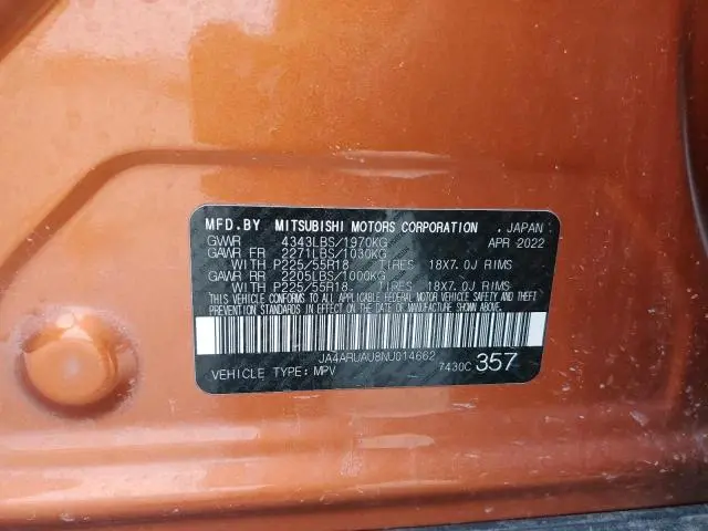 2022 MITSUBISHI OUTLANDER SPORT ES  