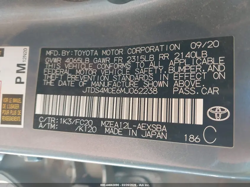 2021 TOYOTA COROLLA SE