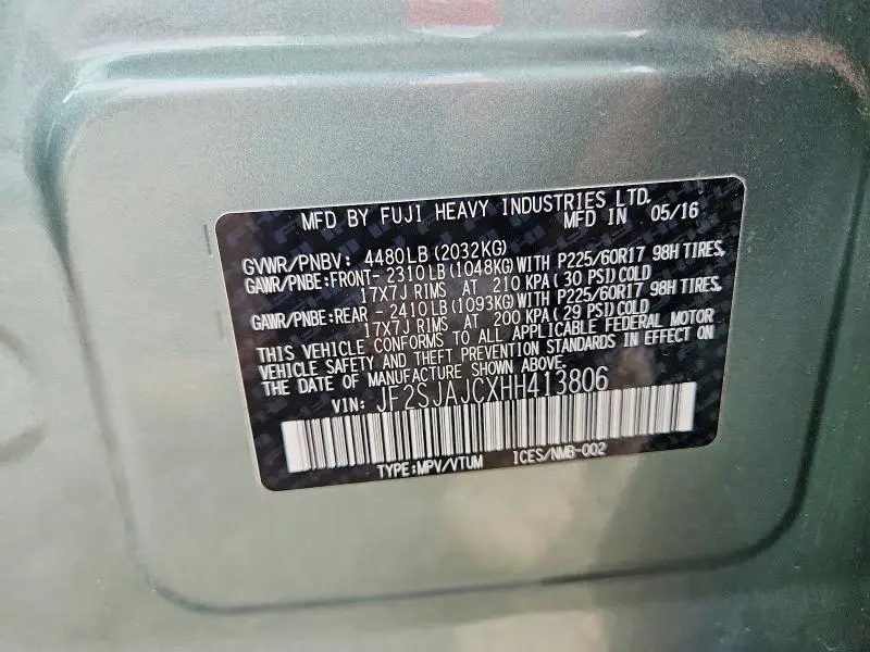 2017 SUBARU FORESTER 2.5I LIMITED  