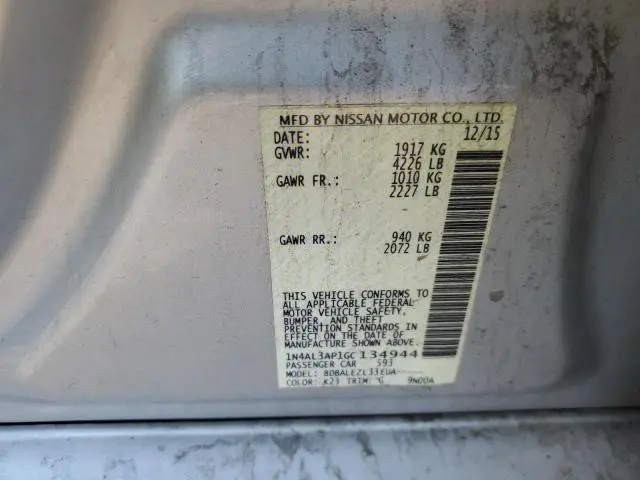 2016 NISSAN ALTIMA 2.5  