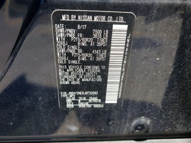 2018 NISSAN ARMADA PLATINUM  