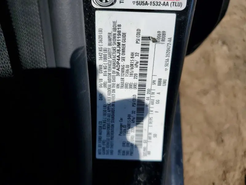 2018 FORD FIESTA S  