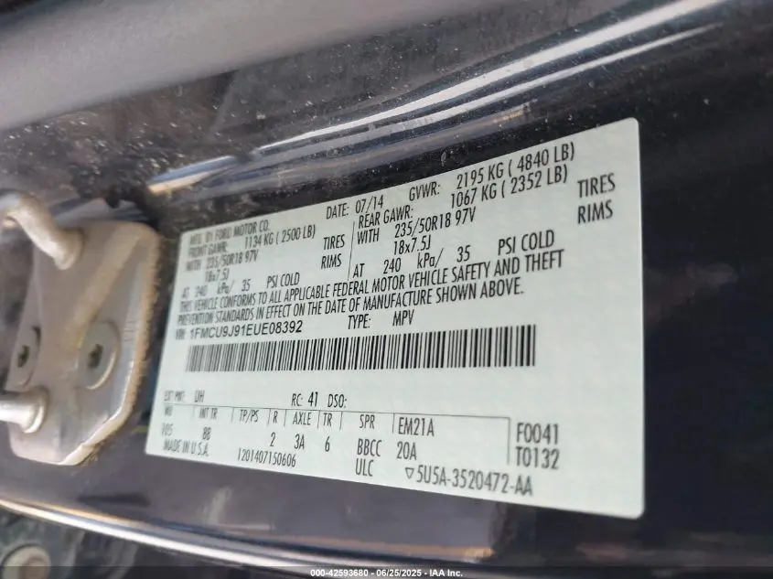 2014 FORD ESCAPE TITANIUM