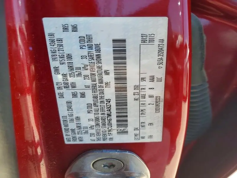 2021 FORD ESCAPE SEL  