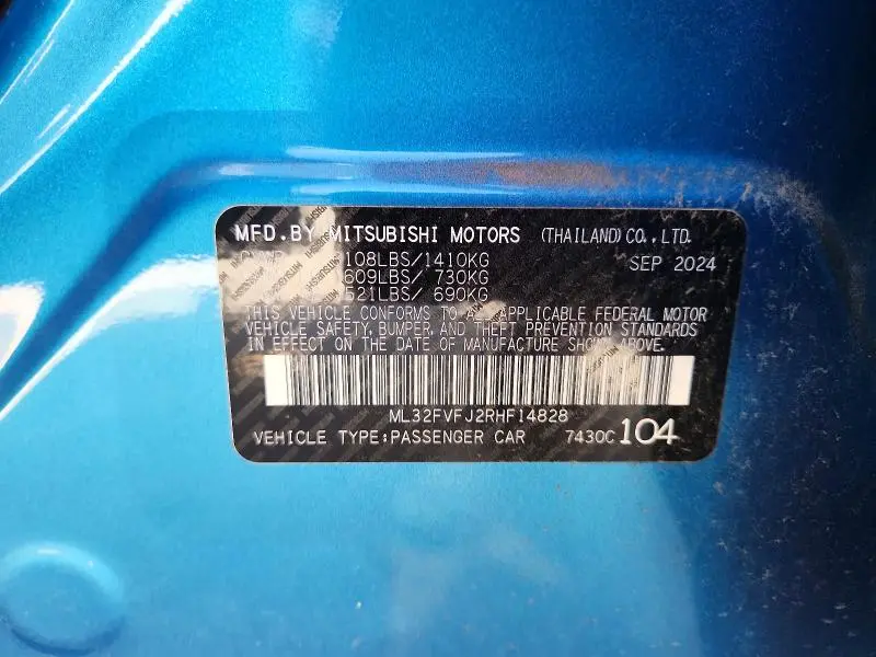 2024 MITSUBISHI MIRAGE G4 SE  