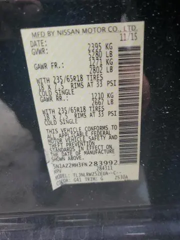 2015 NISSAN MURANO S  