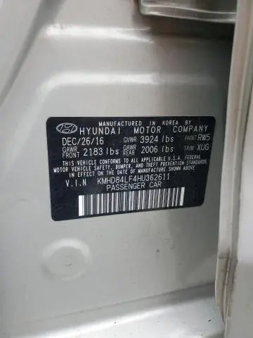 2017 HYUNDAI ELANTRA SE  