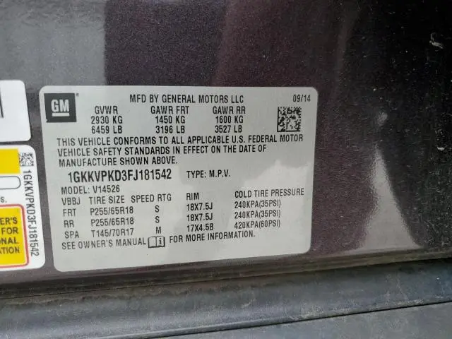 2015 GMC ACADIA SLE  