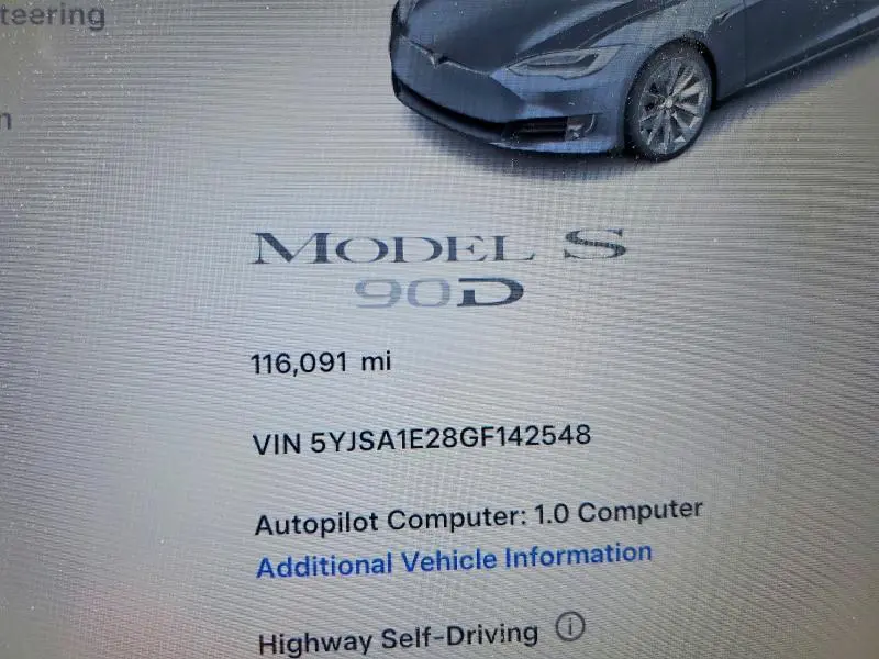 2016 TESLA MODEL S   