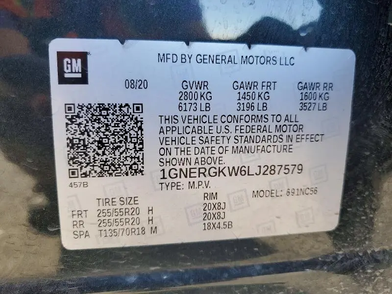 2020 CHEVROLET TRAVERSE LT  