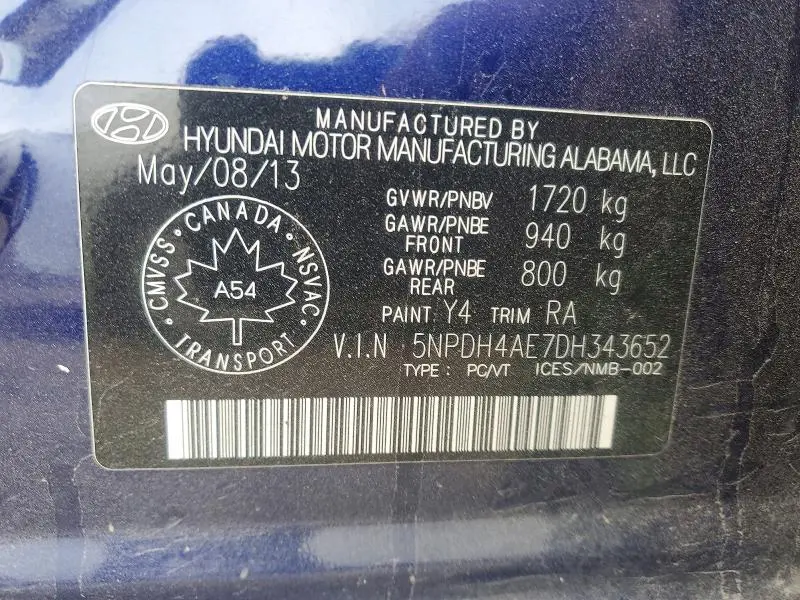 2013 HYUNDAI ELANTRA GLS  