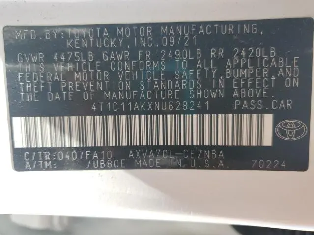 2022 TOYOTA CAMRY LE  