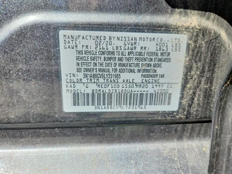 2020 NISSAN SENTRA SV  