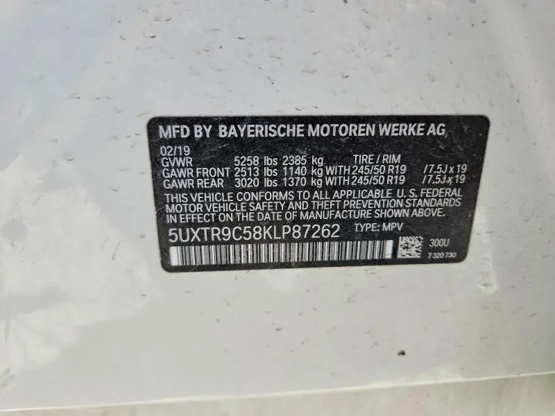 2019 BMW X3 XDRIVE30I  