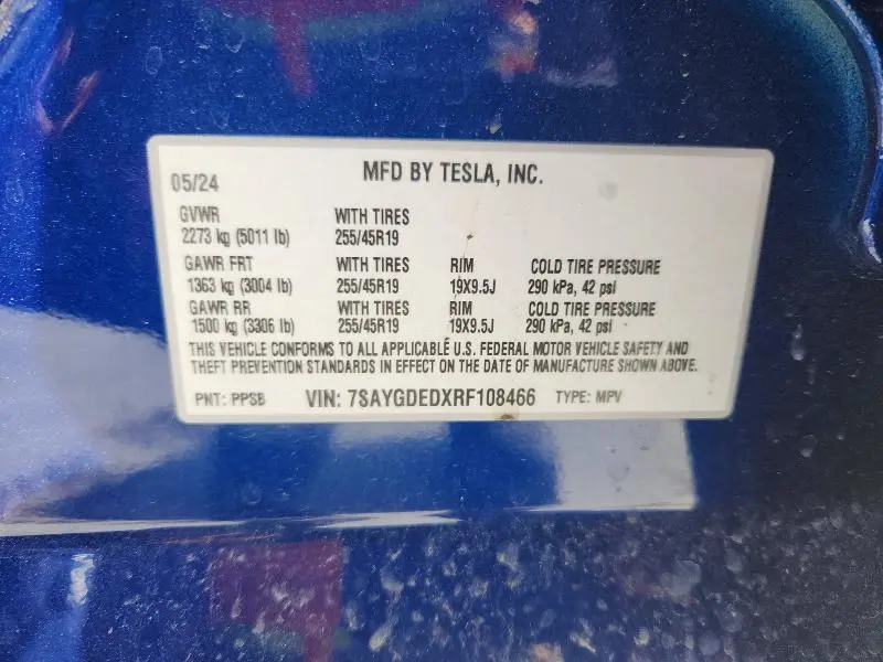 2024 TESLA MODEL Y   