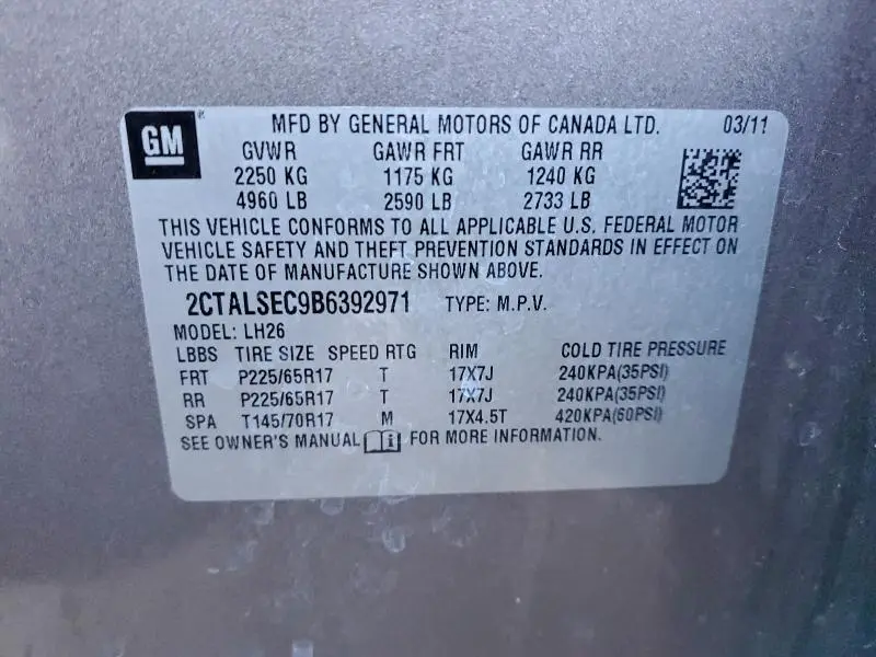 2011 GMC TERRAIN SLE  