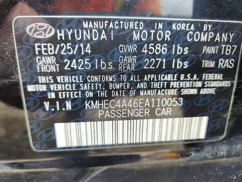 2014 HYUNDAI SONATA HYBRID  