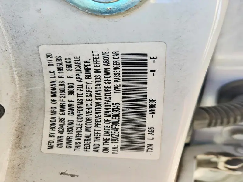 2020 HONDA INSIGHT TOURING  