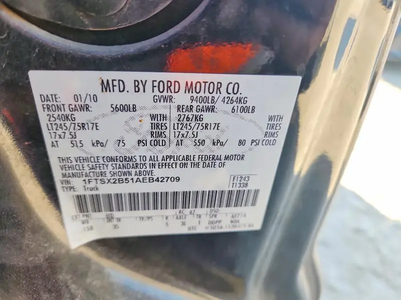 2010 FORD F250 SUPER DUTY  