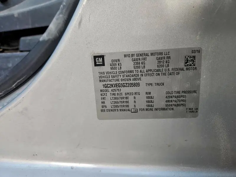 2016 CHEVROLET SILVERADO K2500 HEAVY DUTY LT  