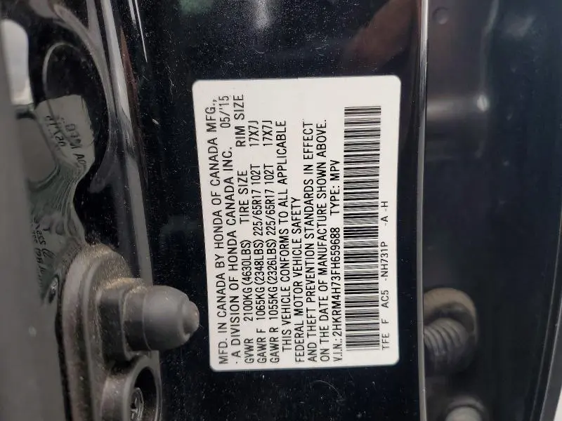 2015 HONDA CR-V EXL  