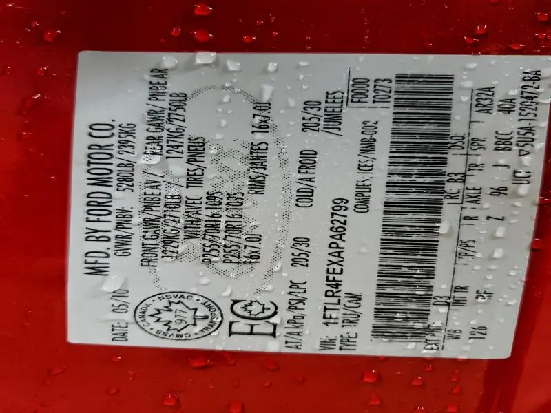 2010 FORD RANGER SUPER CAB  