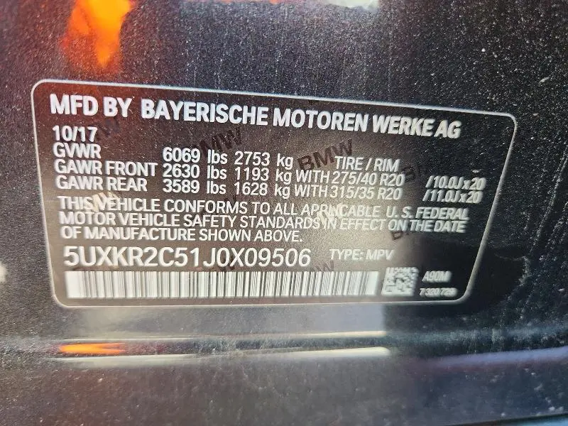 2018 BMW X5 SDRIVE35I  