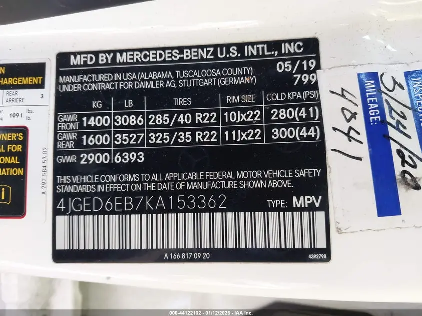 2019 MERCEDES-BENZ AMG GLE 43 COUPE 4MATIC