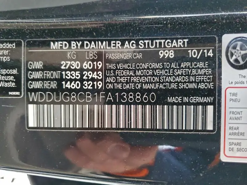 2015 MERCEDES-BENZ S 550  