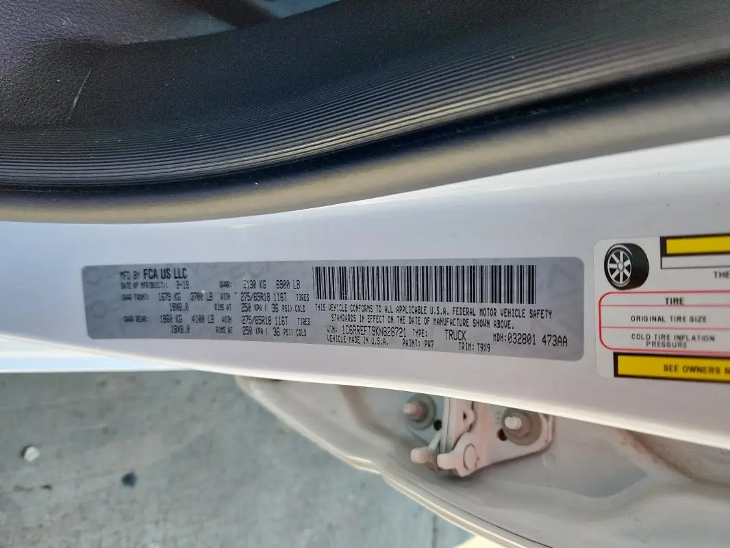 2019 RAM 1500 BIG HORN/LONE STAR  