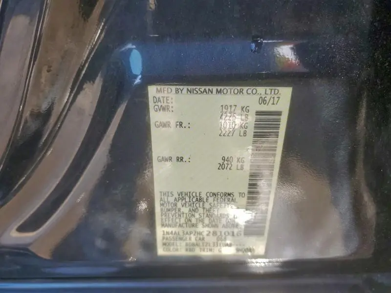 2017 NISSAN ALTIMA 2.5  