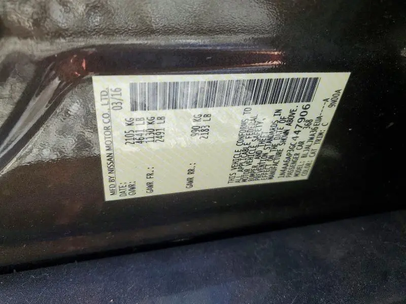 2016 NISSAN MAXIMA 3.5S  