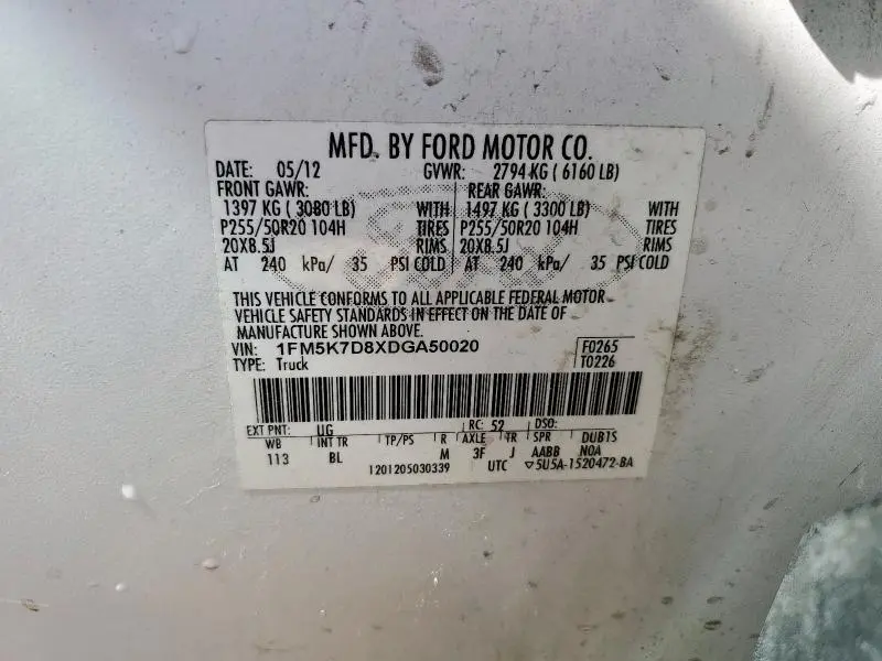 2013 FORD EXPLORER XLT  