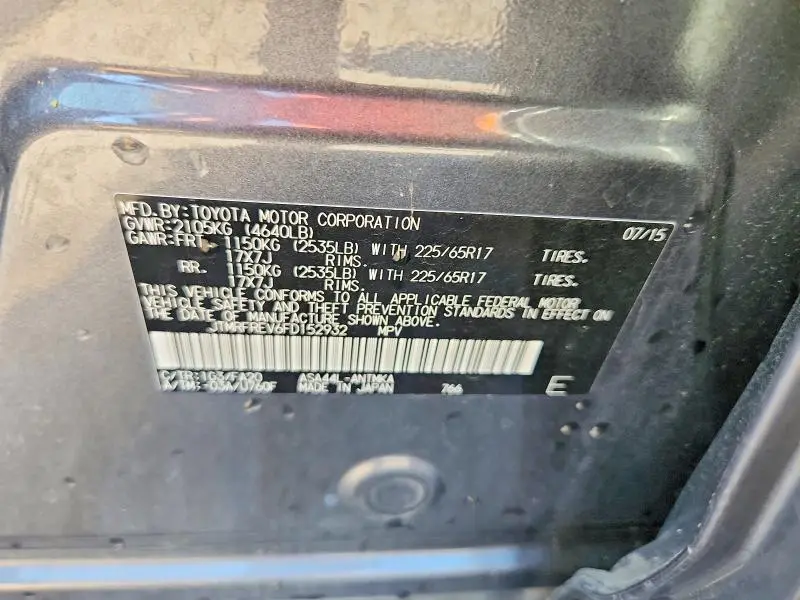 2015 TOYOTA RAV4 XLE  