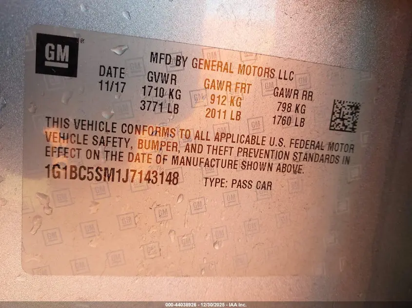 2018 CHEVROLET CRUZE LS AUTO