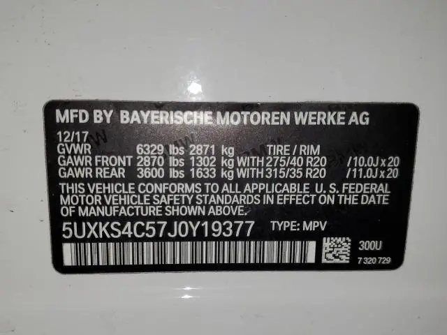 2018 BMW X5 XDRIVE35D  