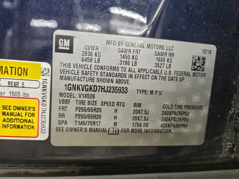 2017 CHEVROLET TRAVERSE LT  