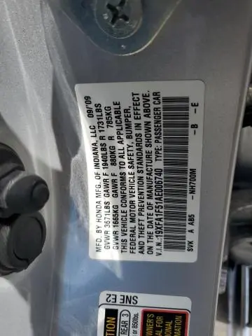 2010 HONDA CIVIC LX  