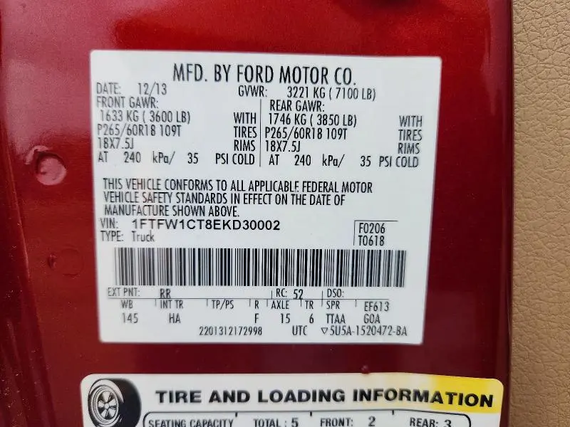 2014 FORD F150 SUPERCREW  